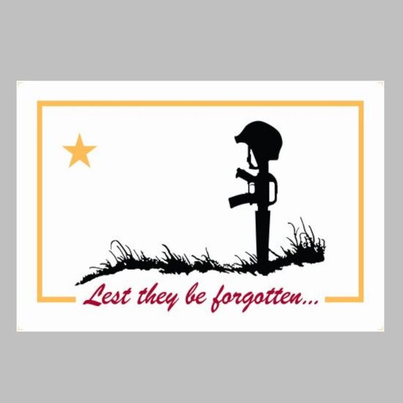 Valley Forge 3'x5' Nylon Lest They Be Forgotten Flag For The Fallen Military USA - Picture 1 of 8